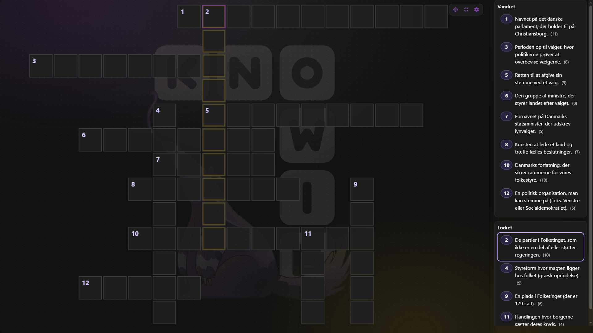 Valg 2026: Test din viden om dansk politik med en sjov krydsord